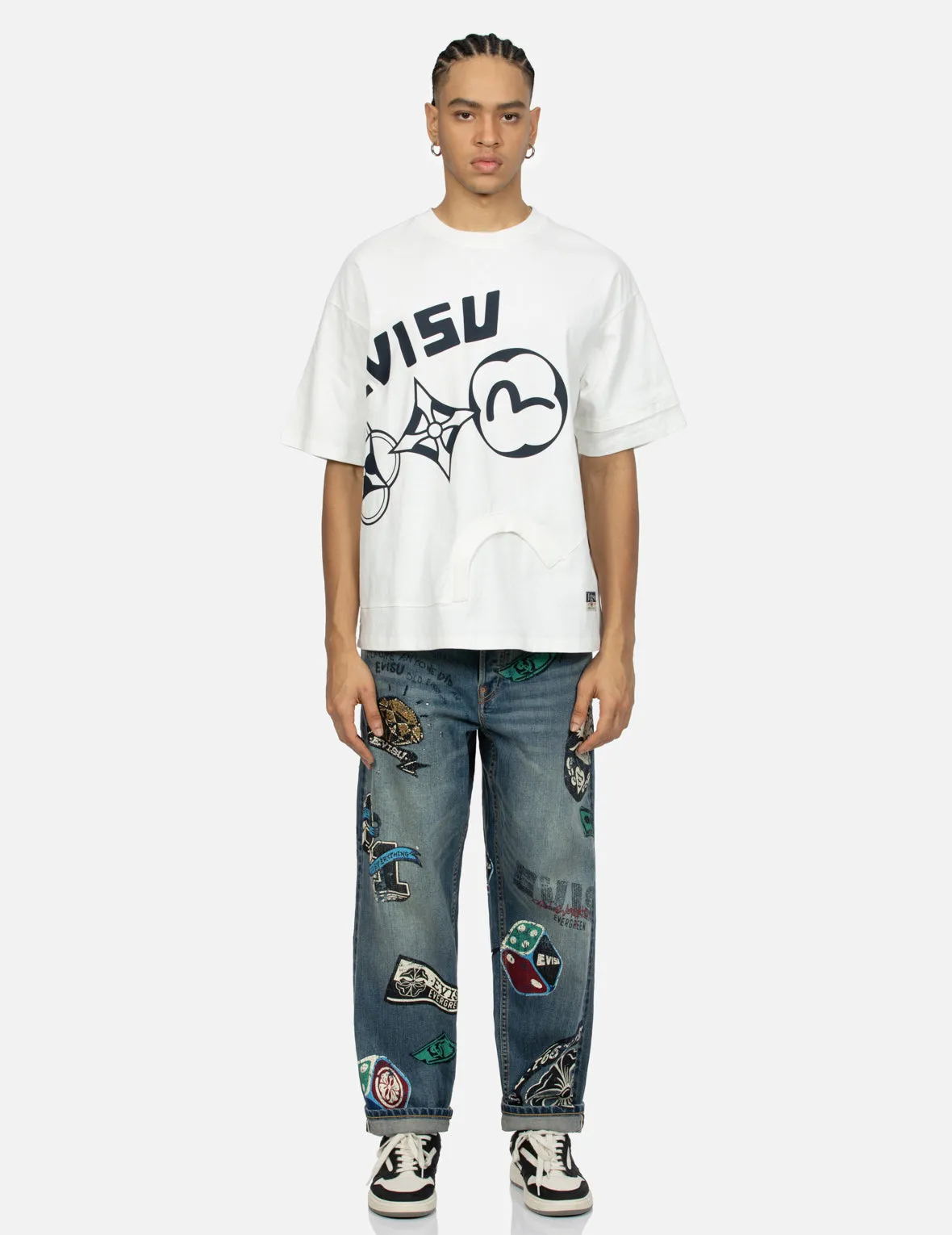 Multiple Print Deconstructed Loose Fit T-shirt