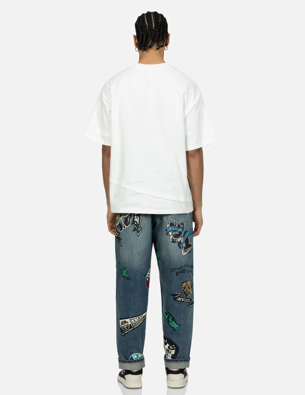 Multiple Print Deconstructed Loose Fit T-shirt