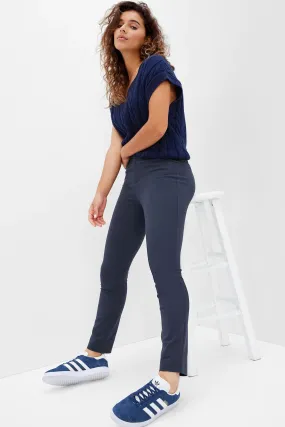 Navy Blue Skinny Cropped Work Trouser