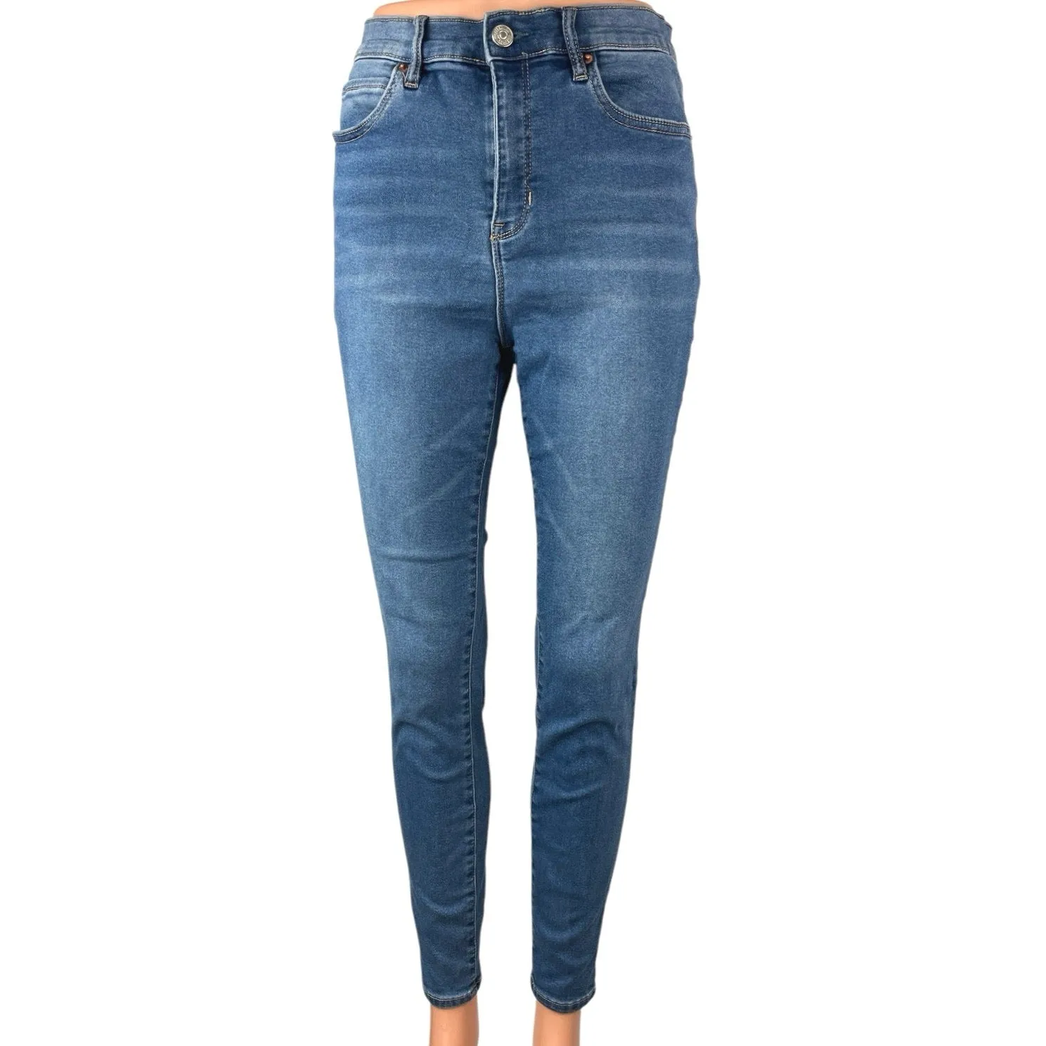 Nicole Miller Women's Blue Soho High Rise Ankle Skinny Denim Jeans Size 10