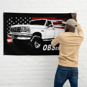 OBS Single Cab Truck Wall Flag Garage Decor, Dorm Poster, Man Cave Decoration