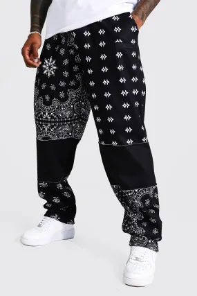 Official Man Bandana Print Rubber Tab Jogger