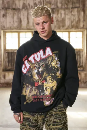 Oversized Cataula Graphic Hoodie | boohooMAN UK