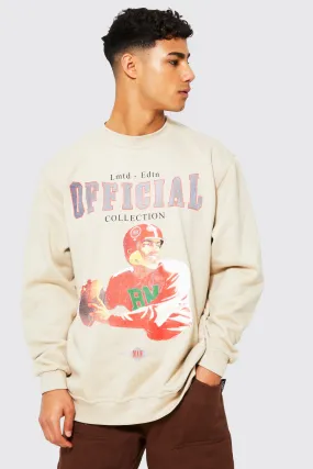 Oversized Varsity Graphic Sweatshirt