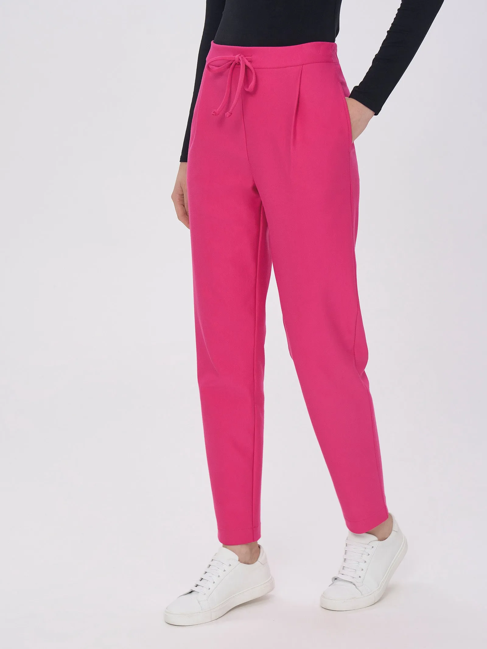 Pantalone Jogger in tessuto Compact - Fuchsia Purple