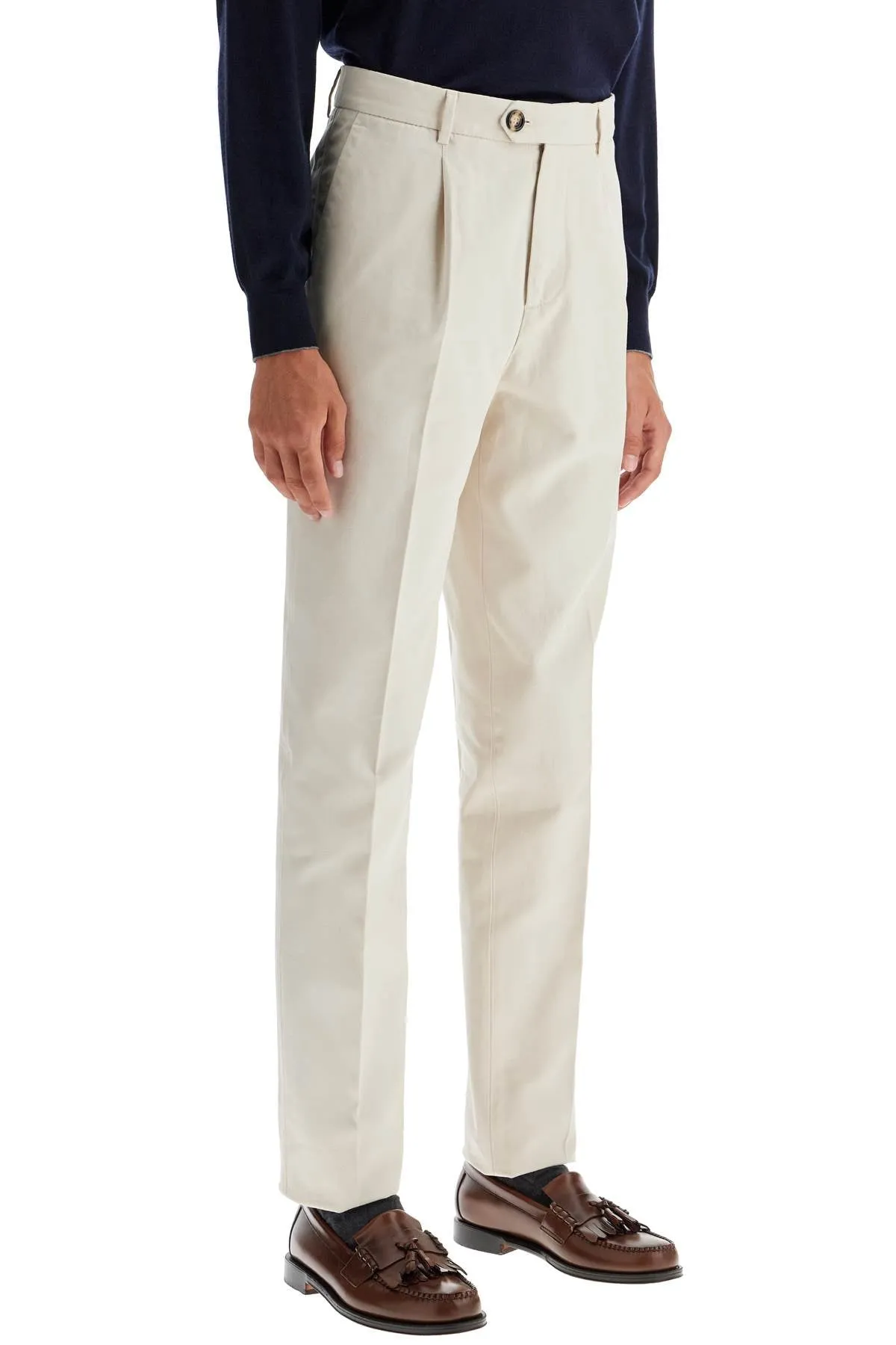 Pantaloni Leisure Fit In Gabardina