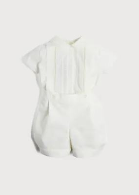 Peter Pan Collar Short Sleeved Two Piece Set in Ivory (12mths-5yrs)