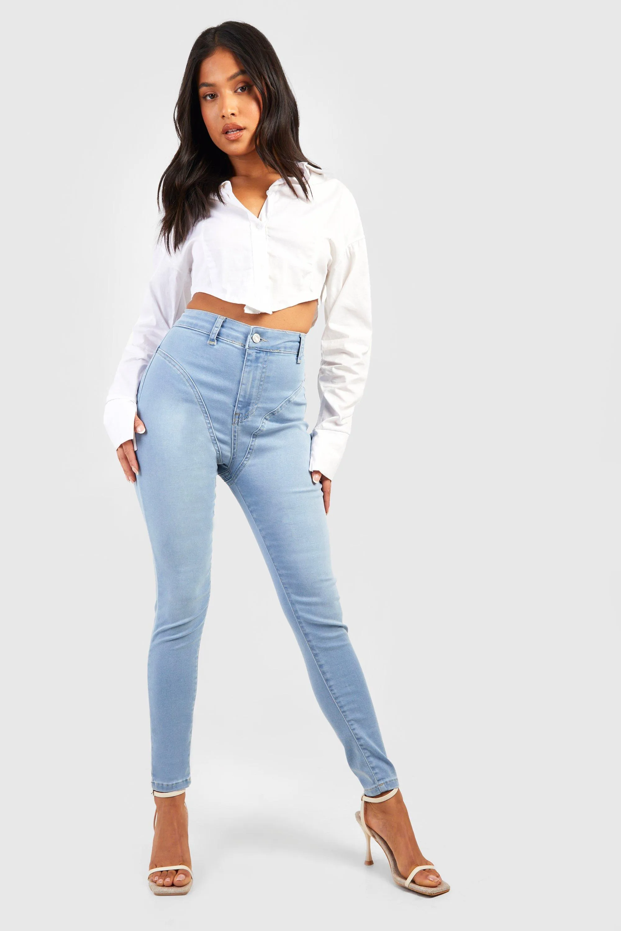 Petite Sculpt Seam Bum Shaper High Waisted Skinny Jeans