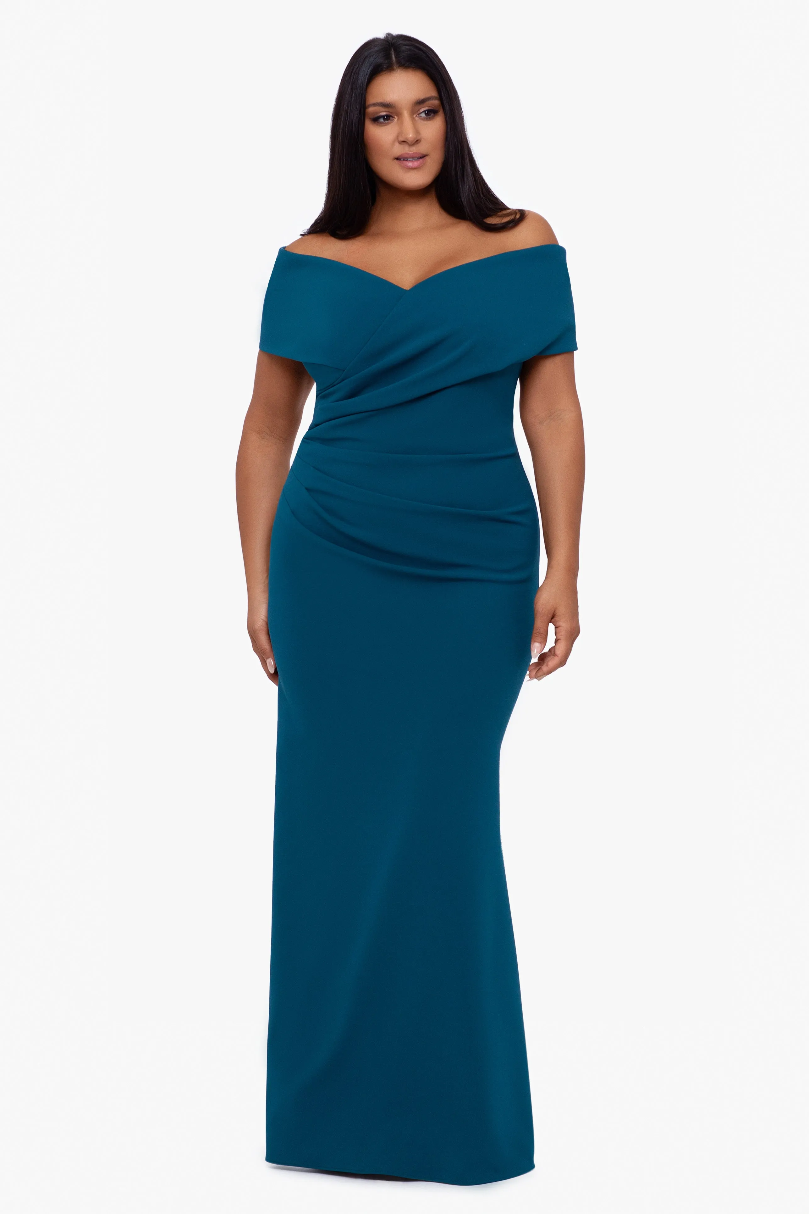 Plus Tanya Long Off the Shoulder Gown