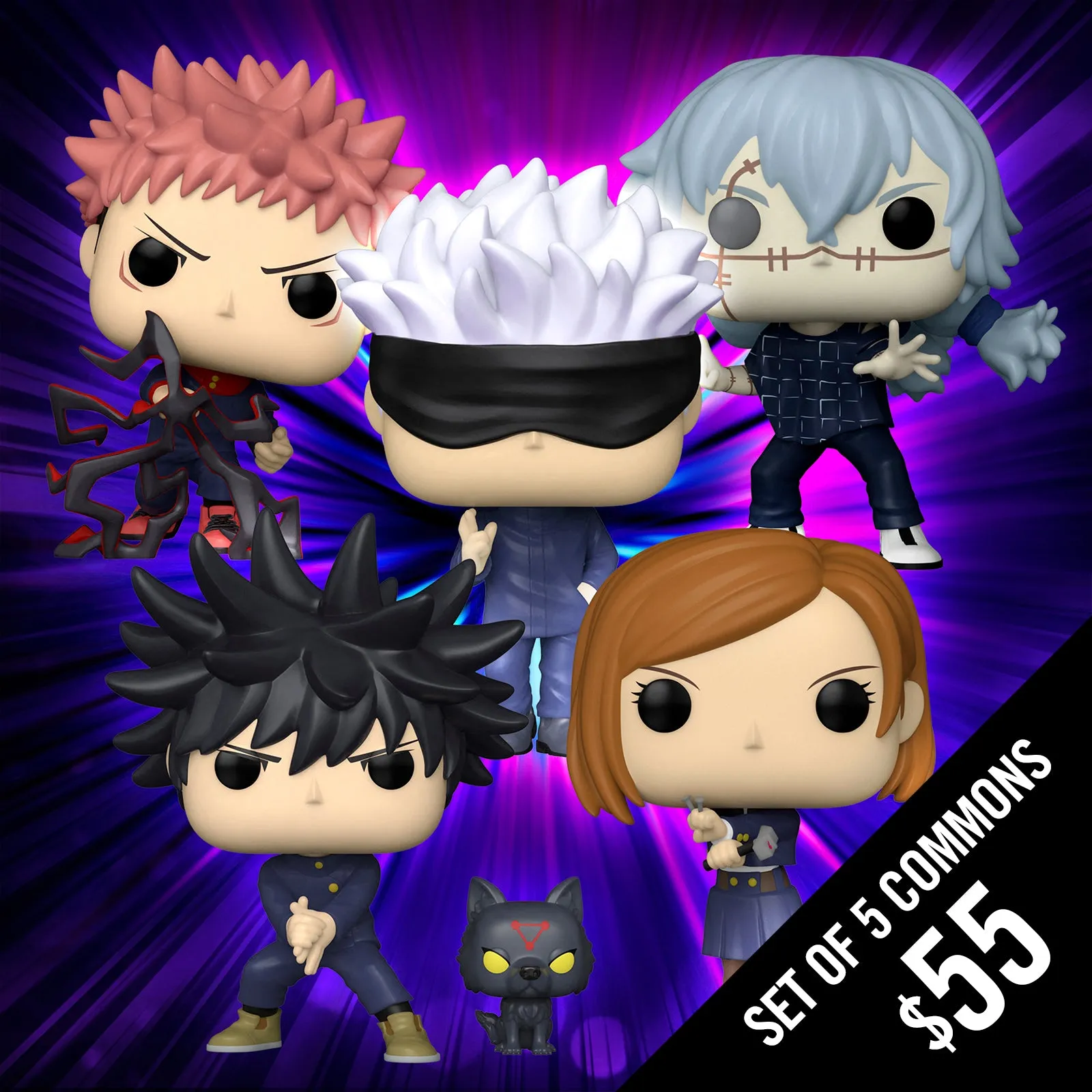 Pre-Order: Funko Pop! Jujutsu Kaisen: Set of 5 Commons