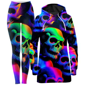 Psychedelic Nightmare Hoodie Dress and Leggings Combo