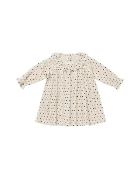 Quincy Mae - Polka Dot Velour Baby Dress LAST ONE 12-18m