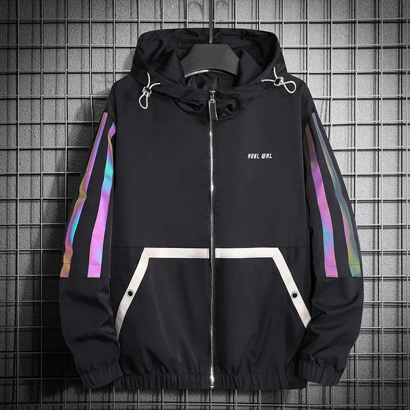 Rainbow Color Stripe Sleeves Hoodie