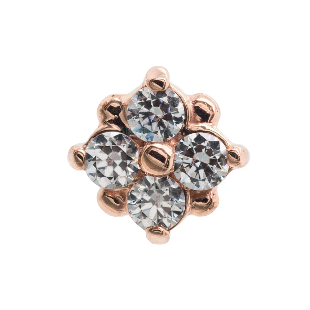 Reema Threaded End in Gold with White CZ's