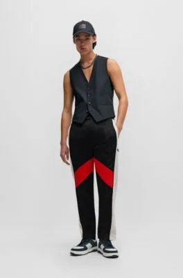 Relaxed-fit tracksuit bottoms with color-blocking