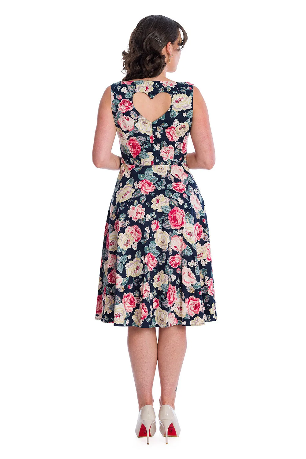 ROSE BLOOM FIT & FLARE DRESS