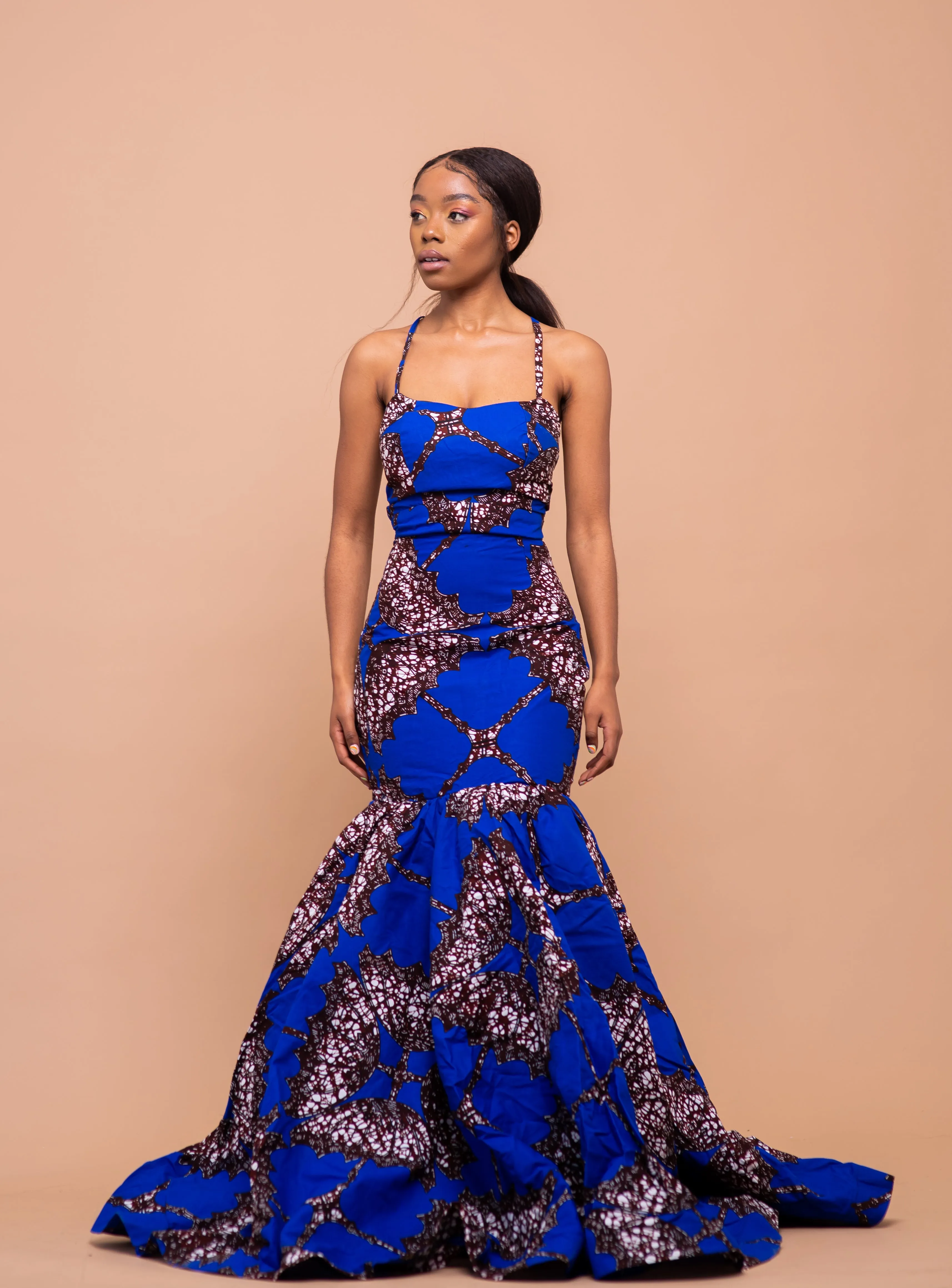 Ruby Ankara Maxi Dress | Blue Maxi Dress