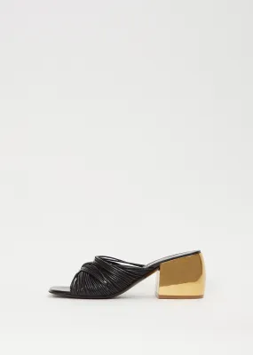 Ruched Leather Mule