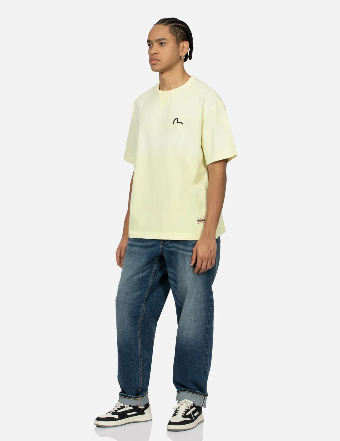 Seagull and Brushstroke-style Godhead Print Loose Fit T-shirt