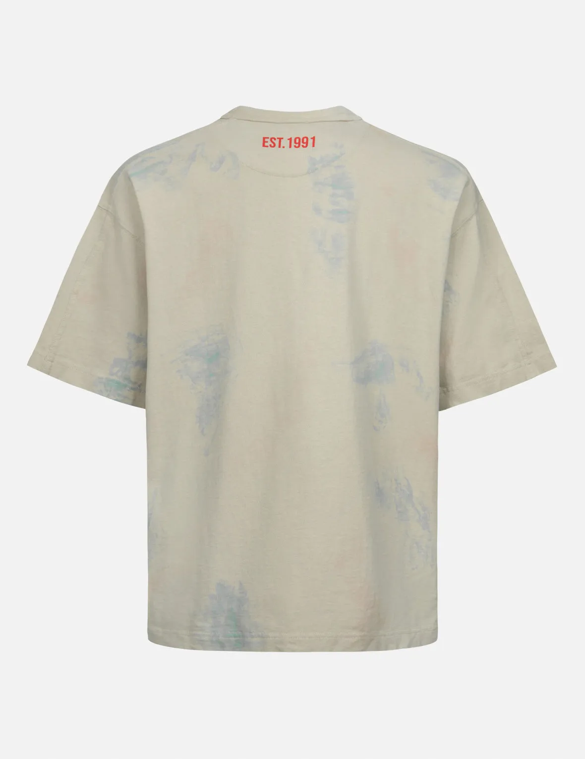 Seagull and Logo Print Loose Fit T-shirt