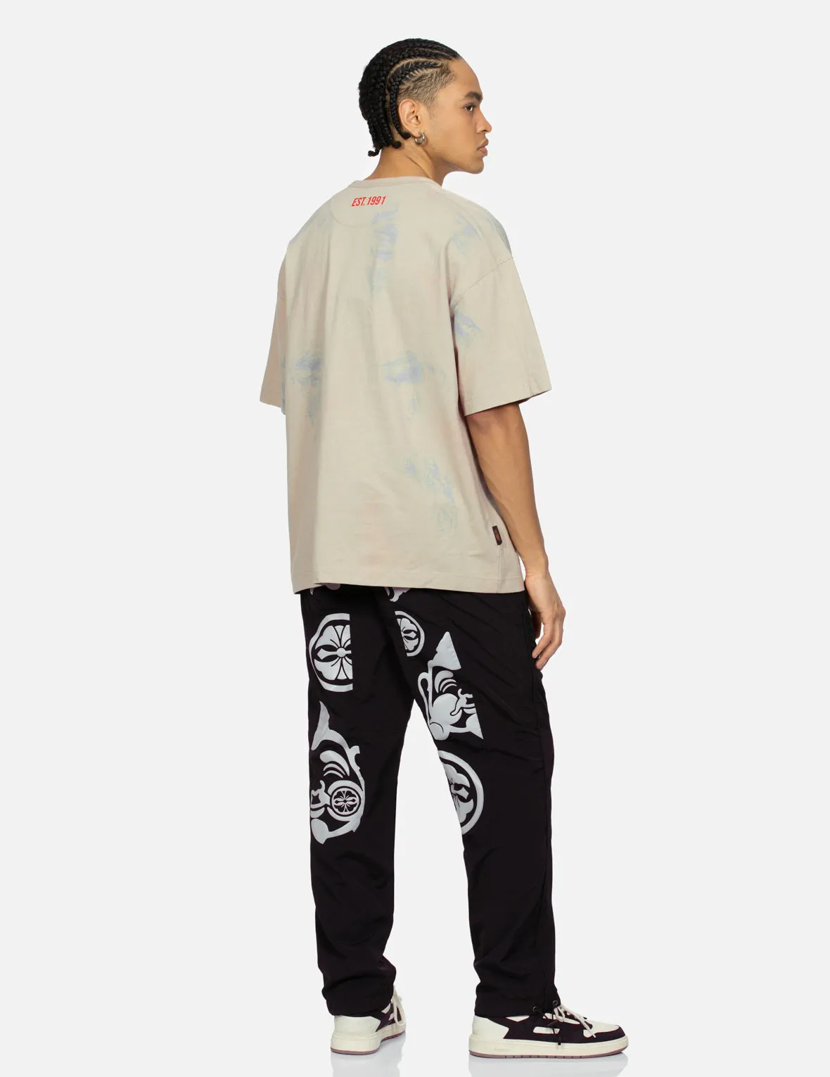 Seagull and Logo Print Loose Fit T-shirt