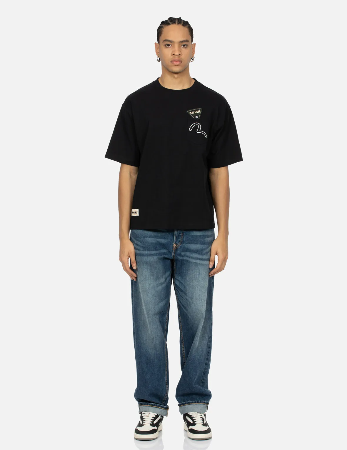 Seagull and Stacked Badge Print Daicock Relax Fit T-shirt