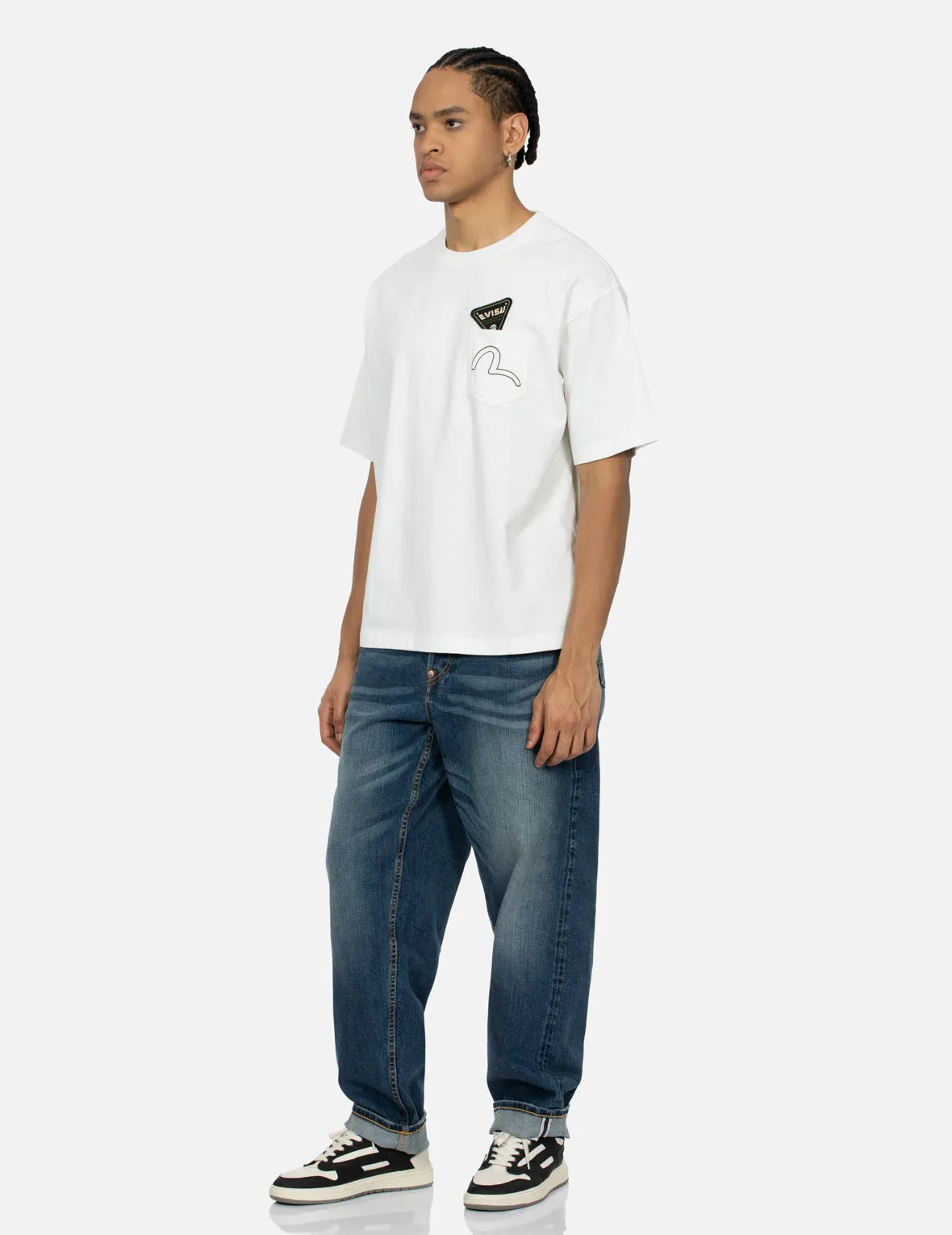 Seagull and Stacked Badge Print Daicock Relax Fit T-shirt