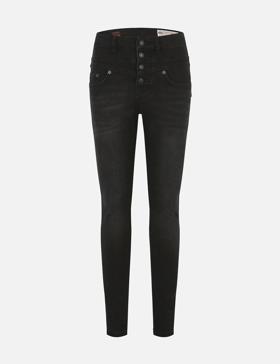 Seagull Embroidery High-Waist Skinny Jeans