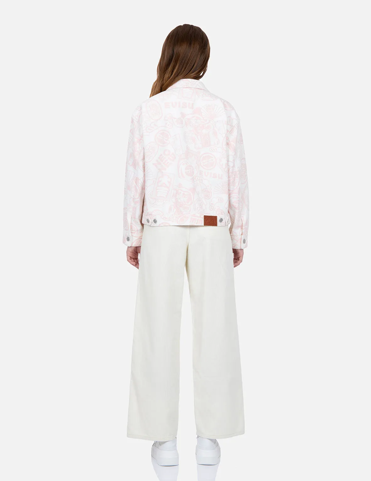 Seagull Embroidery Straight-fit Corduroy Trousers