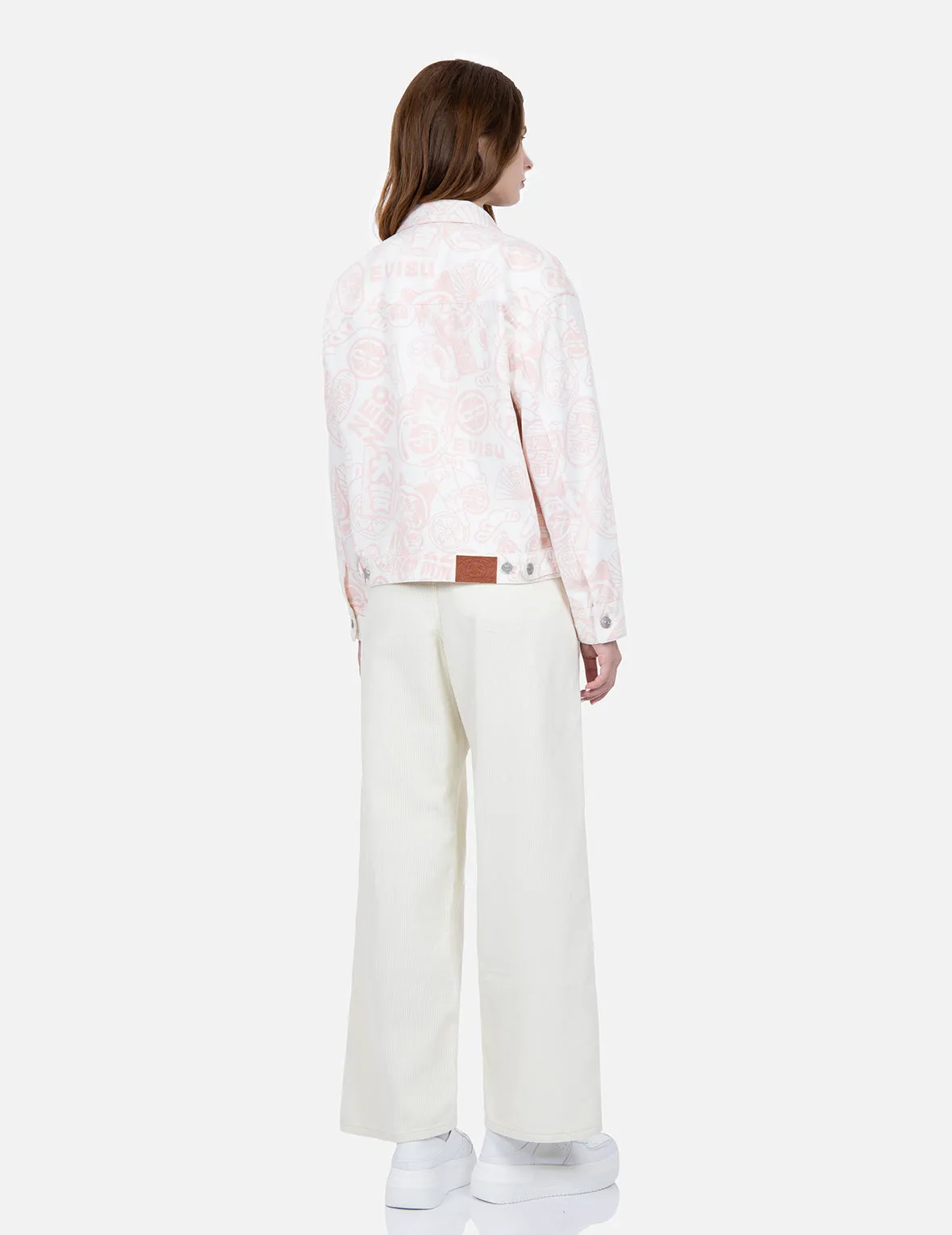 Seagull Embroidery Straight-fit Corduroy Trousers