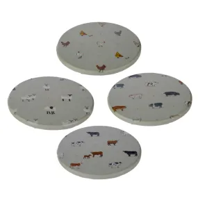 Set of 4 Novelty Coasters - Willow Farm KP62