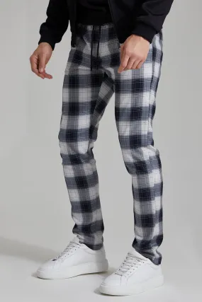 Skinny Elasticated Check Trouser | boohooMAN UK