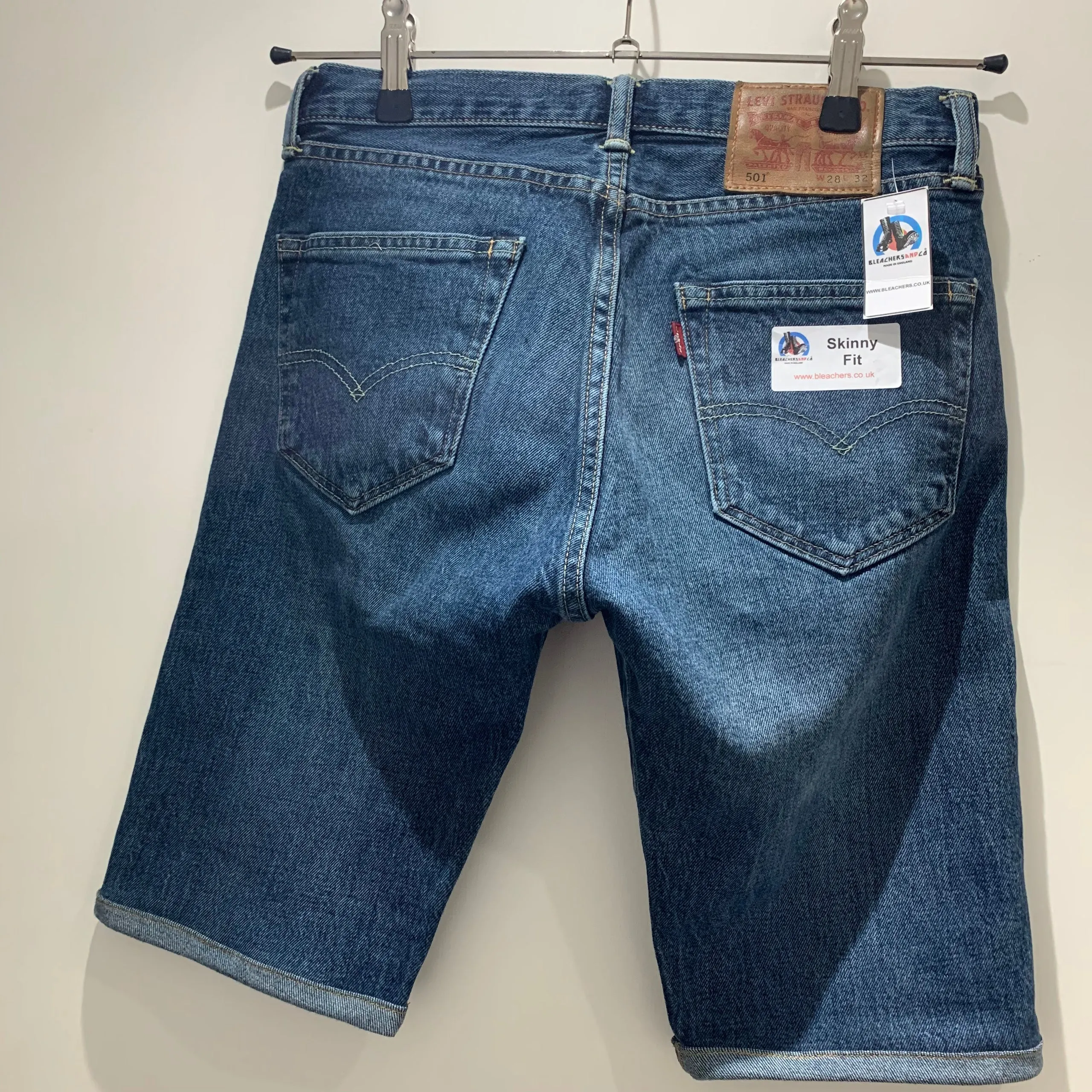 Skinny fit shorts blue Levi's with zips