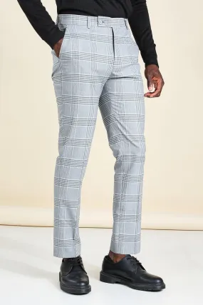 Skinny Windowpane Check Smart Trouser | boohooMAN UK