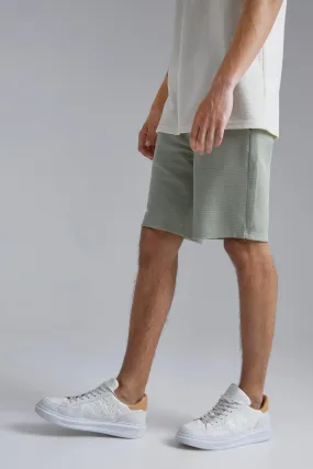 Slim Fit Mid Pique Pintuck Shorts