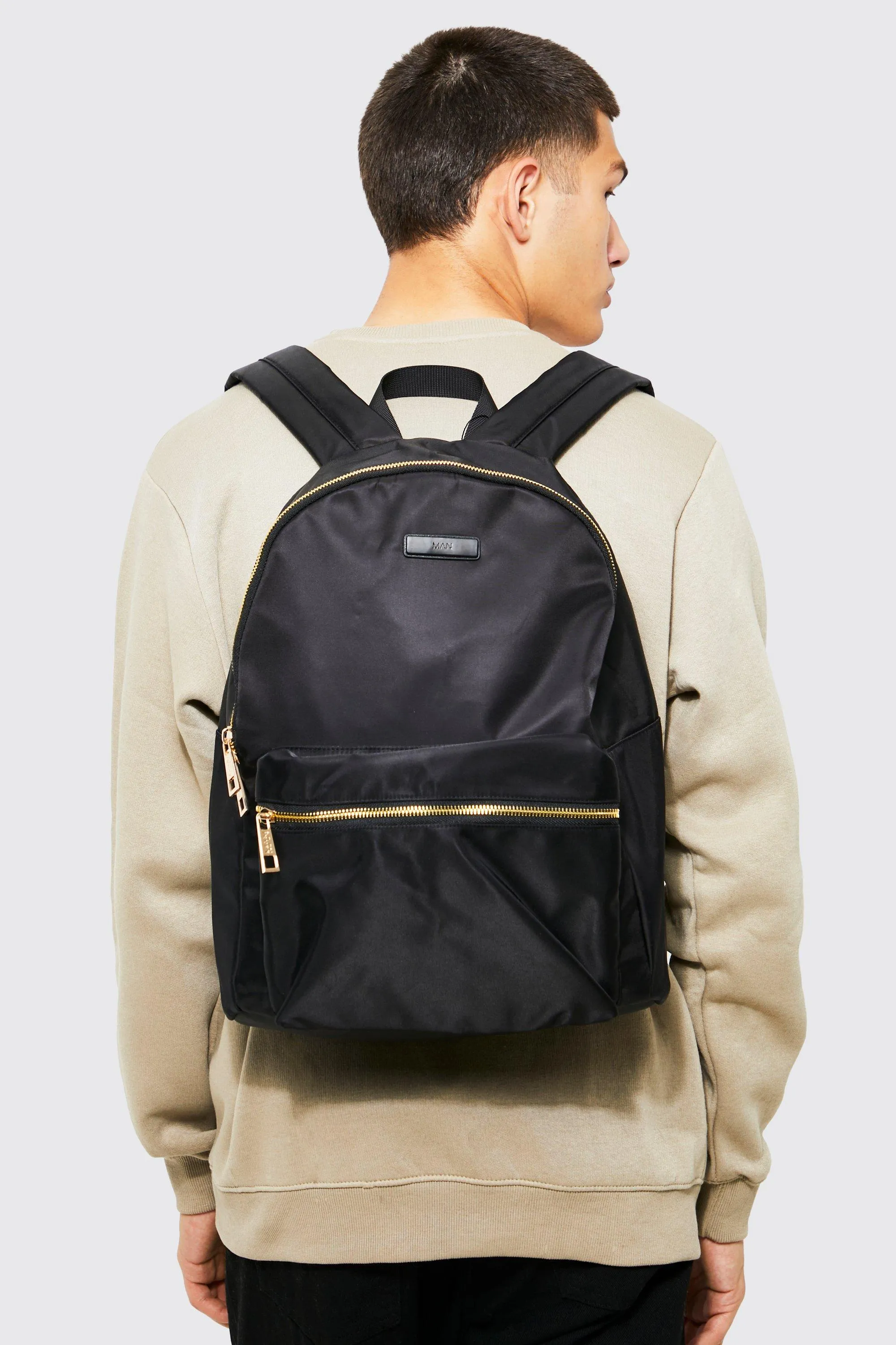 Smart Nylon Gold Zip Rucksack