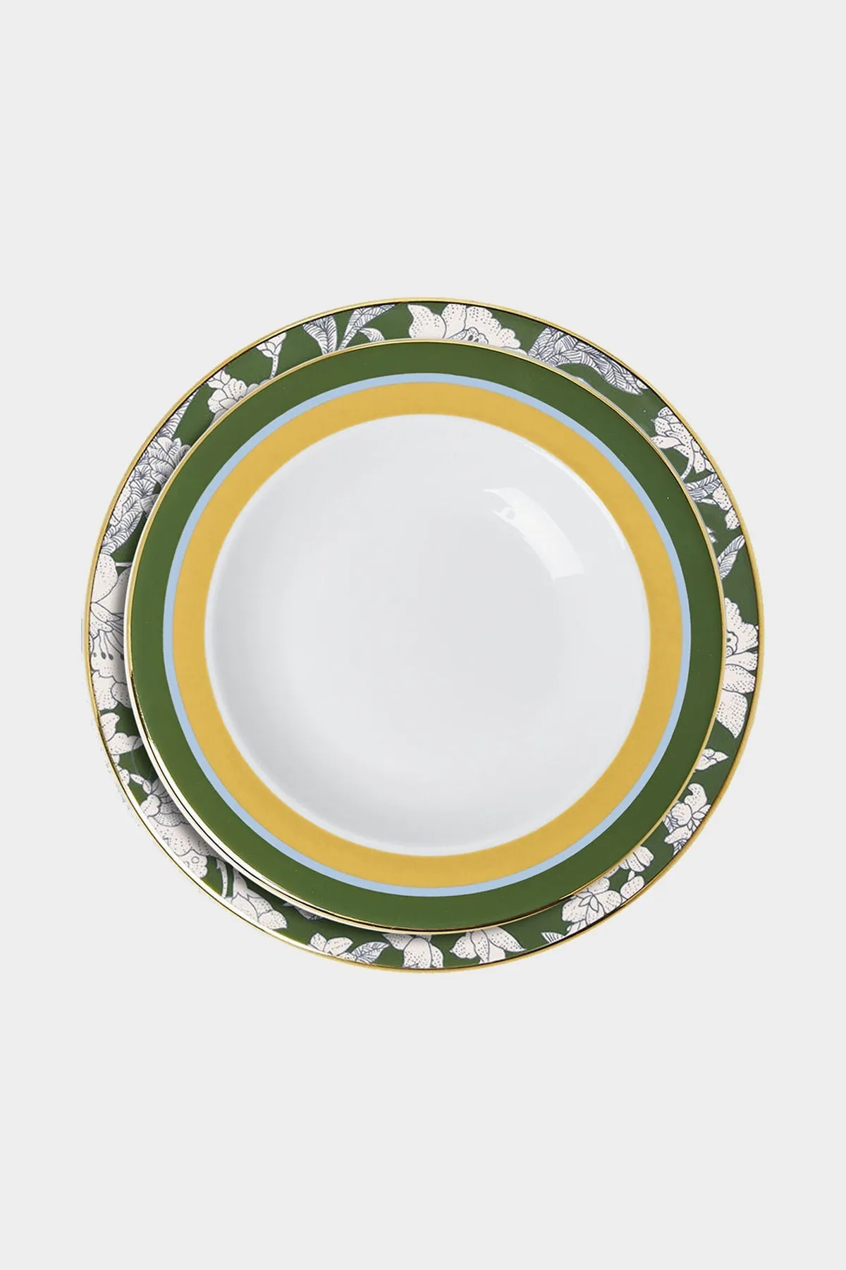 Soup and Dinner Plate Set of 2 in Roman Holiday Avorio