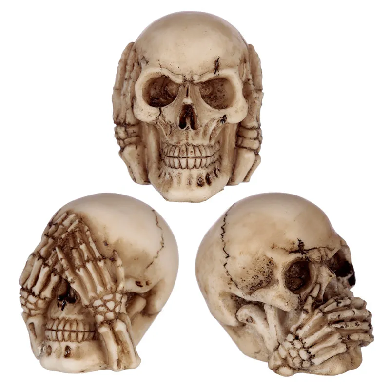 Speak No, Hear No, See No Evil Set of 3 Skulls SK287