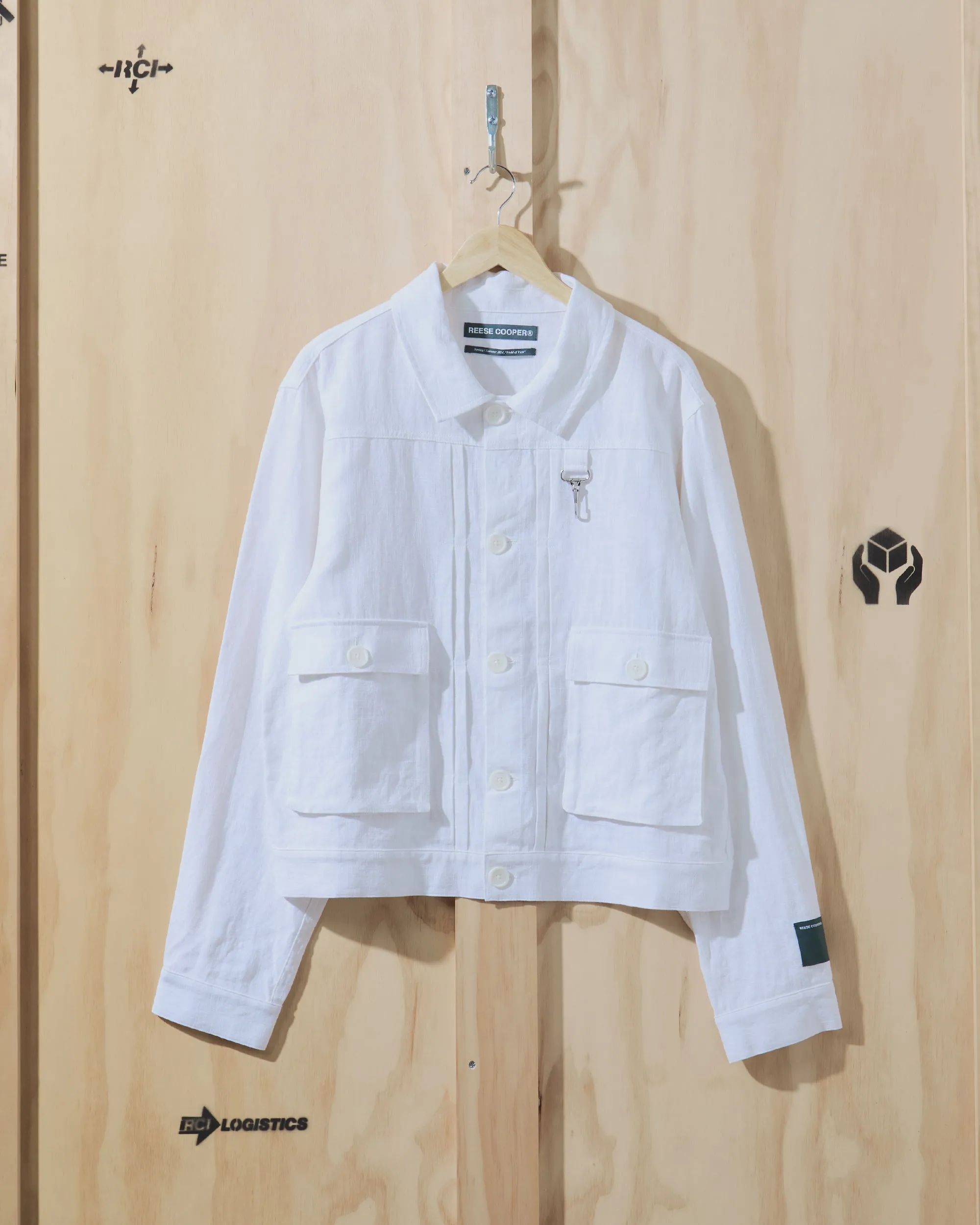 SS24 Trucker Jacket in White Linen