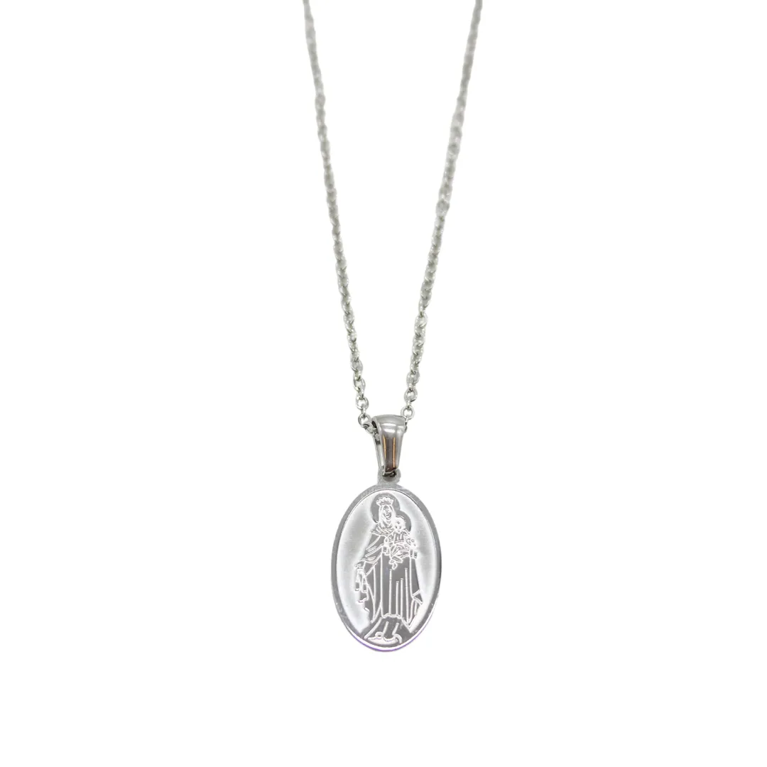 Stainless Steel Queen of Heaven Medal/Chain Set