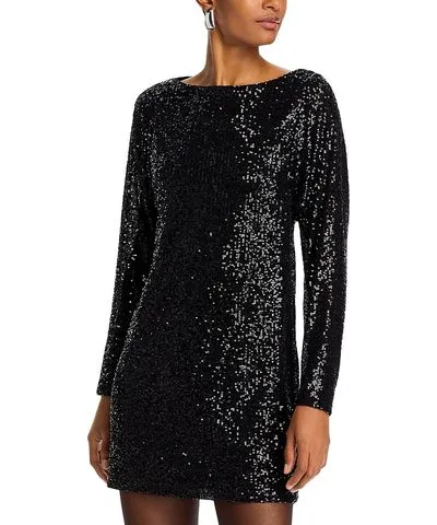 Steve Madden Ginger Long Sleeve Sequin Mini Dress