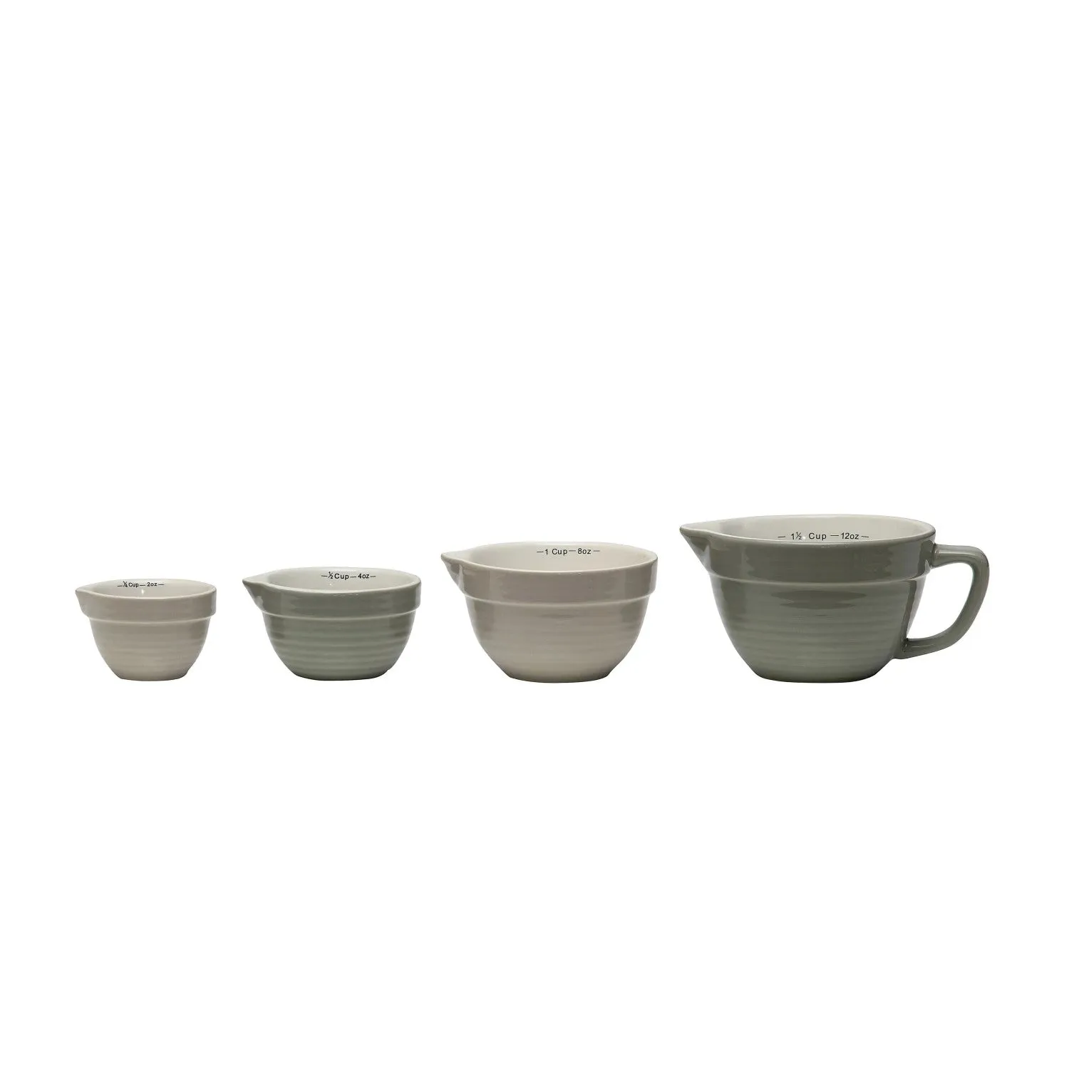 Stoneware Batter Bowl Measuring Cups (Set of 4)