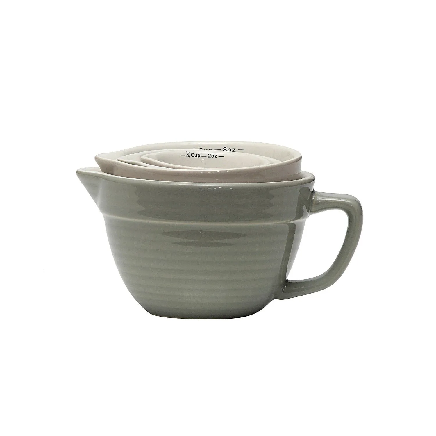 Stoneware Batter Bowl Measuring Cups (Set of 4)