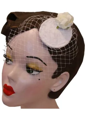 Succubus Fancy Patricia 50's Mini Fascinator White