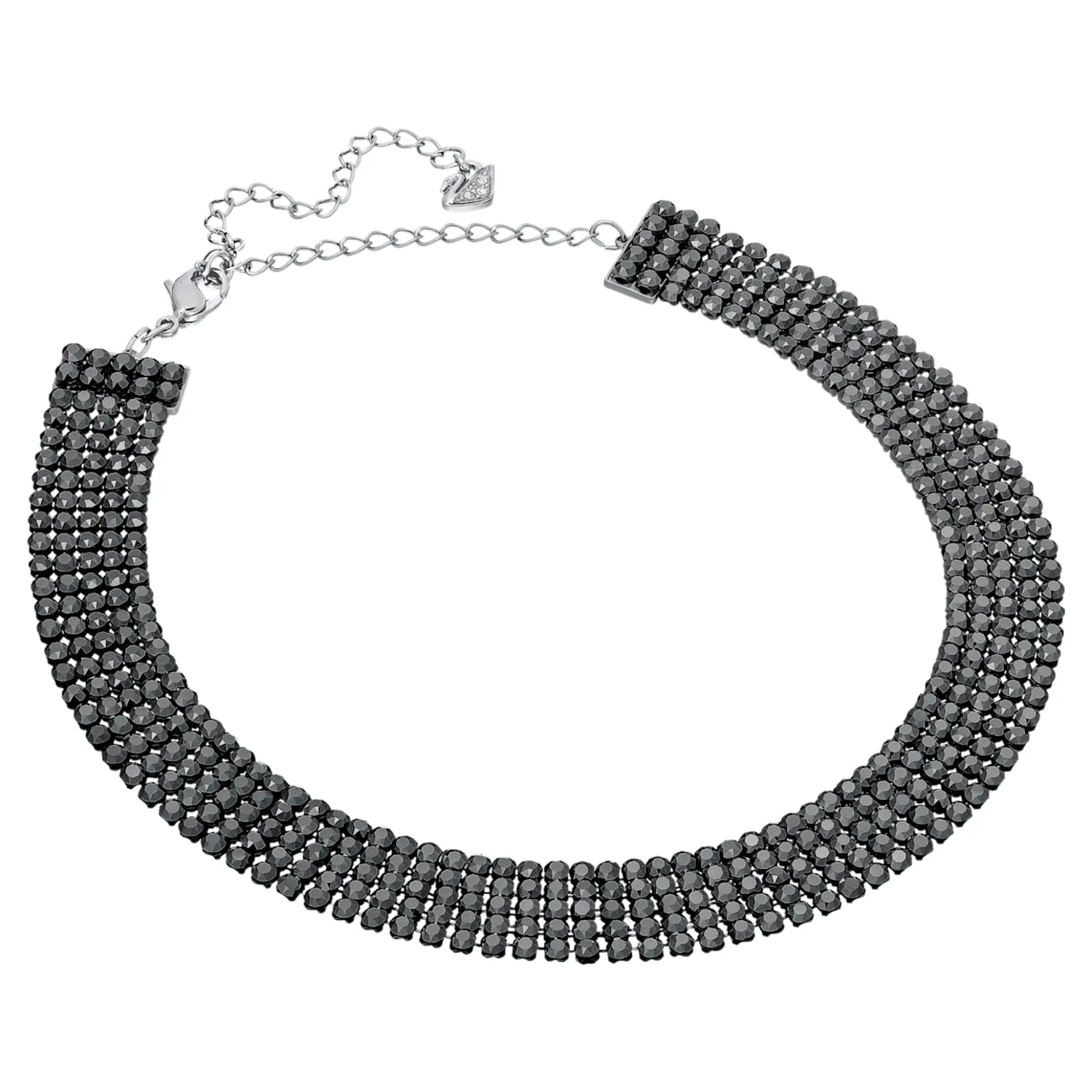 Swarovski Crystal FIT NECKLACE CHOKER BRACELET, Black, Ruthenium -5355185