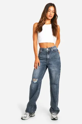 Tall Basics Ripped Knee Boyfriend Jeans