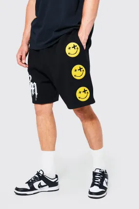 Tall Bm Applique Jersey Shorts | boohooMAN UK