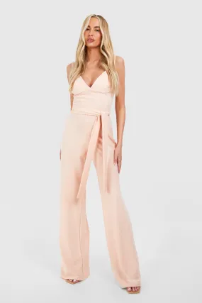 Tall Corset Belted Wide Leg Jumpsuit