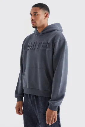 Tall Oversized Boxy Limited Embossed Hoodie | boohooMAN UK