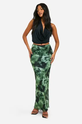 Tall Printed Mesh Maxi Skirt